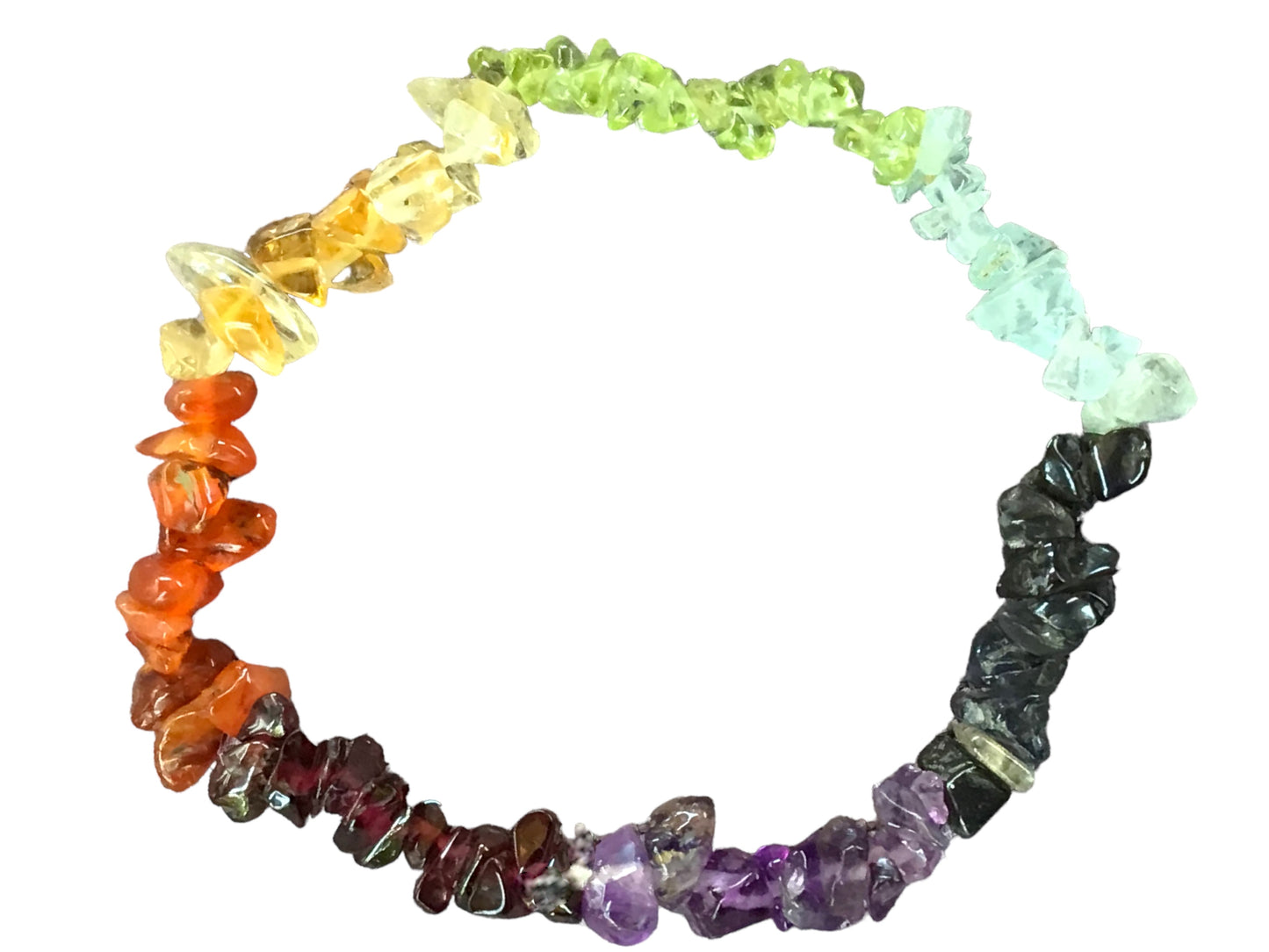 Chakra Trommelstein Splitterarmband   - echter  Edelstein-Schmuck - Chakra-Armband für Damen & Herren SALE