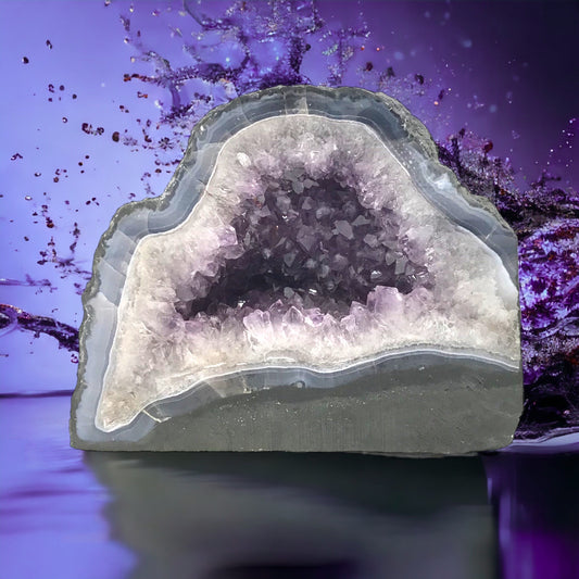 Amethyst Druse mit phantastischen Kristallen I 5,6 KG I 21x12x17 cm I Blickfang I Unikat 1466 I Brasilien