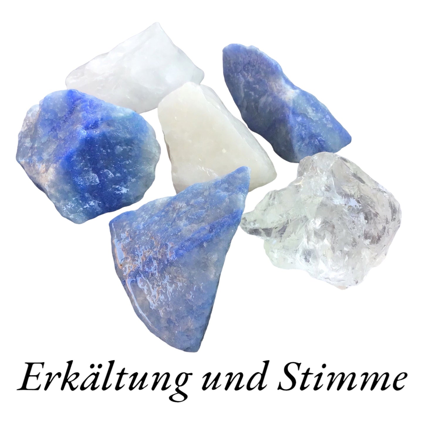 Premium Edelstein-Quellwasser-Set "Erkältung und Stimme" | Rohsteine zur Energetisierung von Trinkwasser | 21 Seiten Anleitung | Heilsteine | Wasserbelebung |