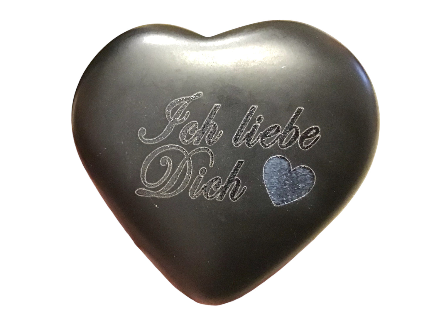 Steinfixx® - Echtes Basalt Herz mit Gravur "Ich liebe Dich" | Rückseite mit Namen individualisierbar | Hot-Stone | Geschenk für den Lieblingsmenschen