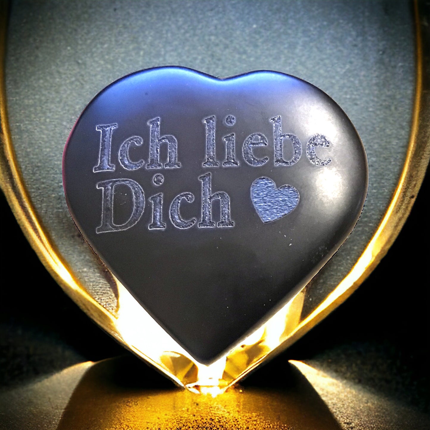 Steinfixx® - Echtes Basalt Herz mit Gravur "Ich liebe Dich" | Rückseite mit Namen individualisierbar | Hot-Stone | Geschenk für den Lieblingsmenschen