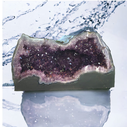 Amethyst Druse mit phantastischen Kristallen I 21,60 KG I 43x16x25cm I Blickfang I Unikat 1474I Brasilien