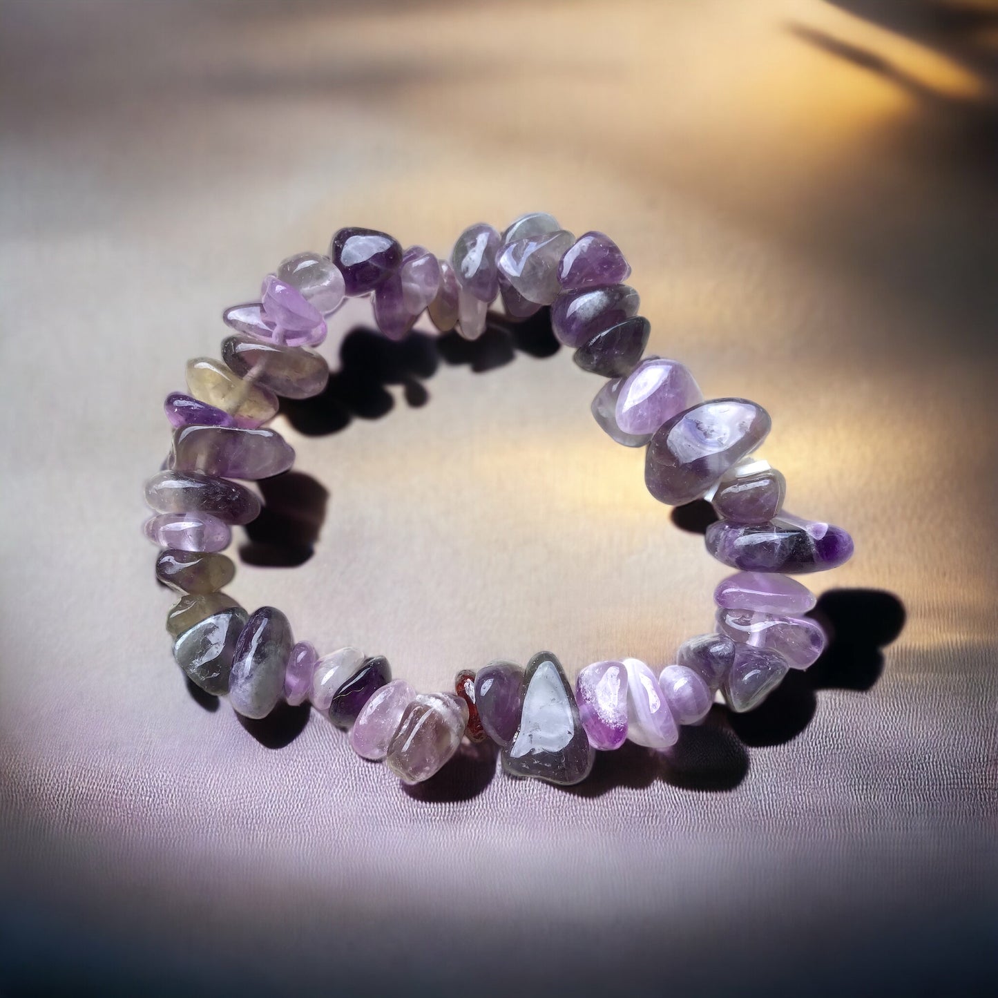 Amethyst Edelstein Schmuckset mit gravierter Selenit Ladeplatte Herz - Energie und Kraft