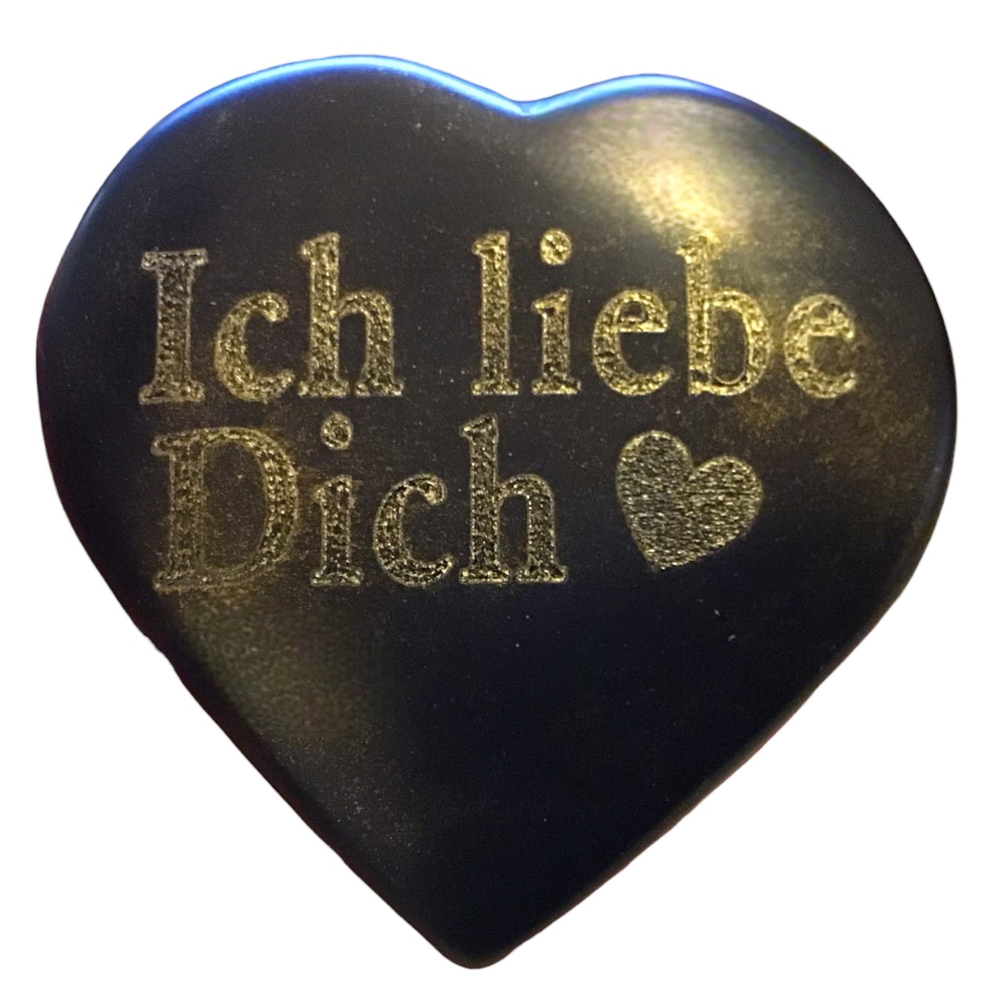 Steinfixx® - Echtes Basalt Herz mit Gravur "Ich liebe Dich" | Rückseite mit Namen individualisierbar | Hot-Stone | Geschenk für den Lieblingsmenschen