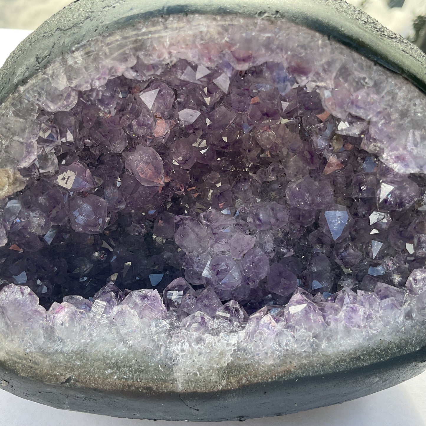 Amethyst Druse Minidruse mit phantastischen Kristallen I 1,20 KG I 10x12,5x10cm I Blickfang I Unikat 1605 I Brasilien