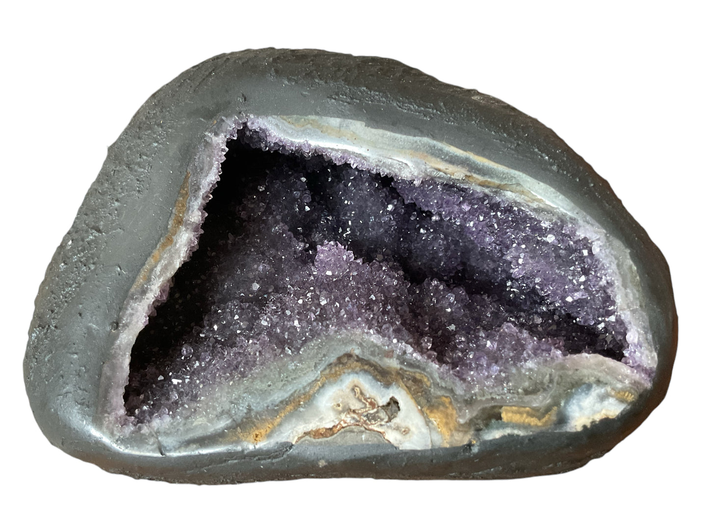 Amethyst Druse Minidruse mit phantastischen Kristallen I 1,40 KG I 12x14x7cm I Blickfang I Unikat 1610 I Brasilien