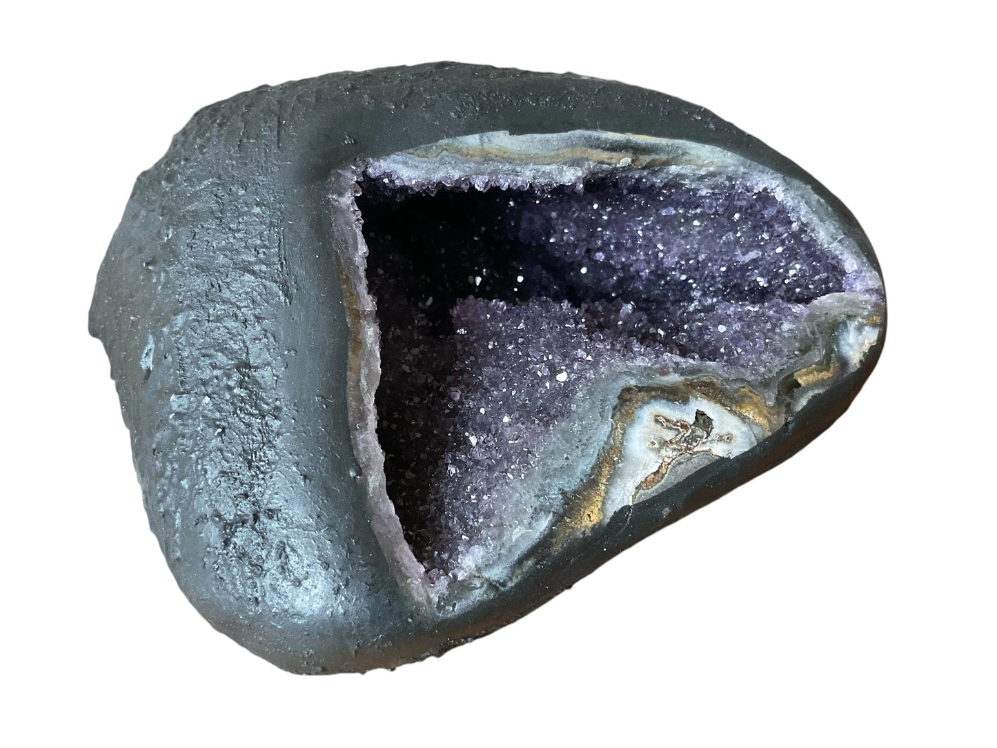 Amethyst Druse Minidruse mit phantastischen Kristallen I 1,40 KG I 12x14x7cm I Blickfang I Unikat 1610 I Brasilien