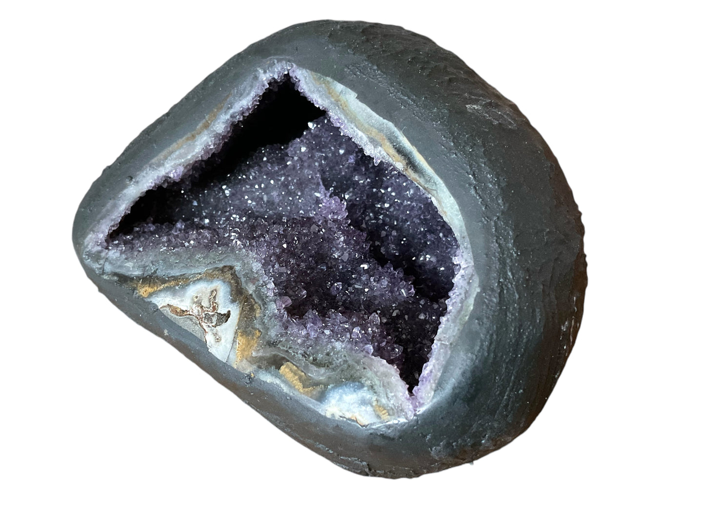 Amethyst Druse Minidruse mit phantastischen Kristallen I 1,40 KG I 12x14x7cm I Blickfang I Unikat 1610 I Brasilien