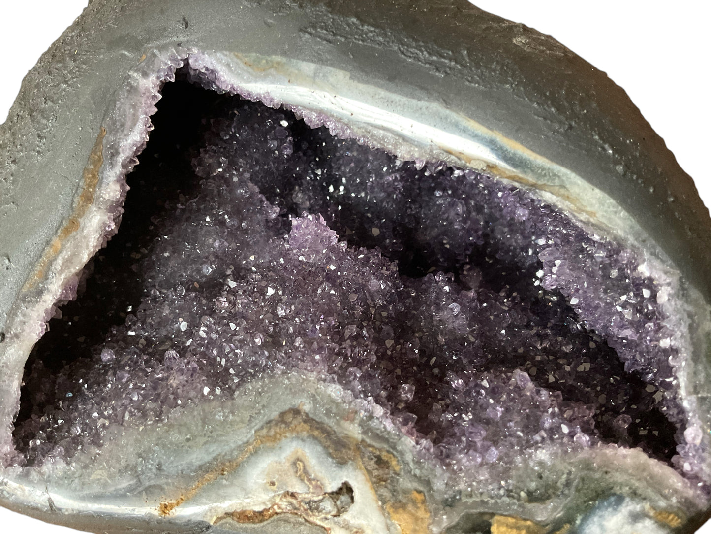 Amethyst Druse Minidruse mit phantastischen Kristallen I 1,40 KG I 12x14x7cm I Blickfang I Unikat 1610 I Brasilien