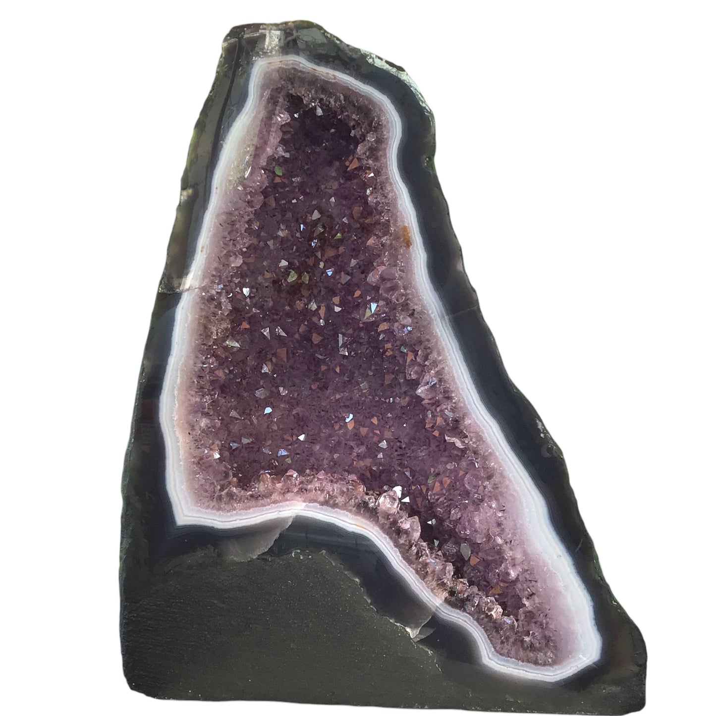 Amethyst Druse mit prächtigen Achatrand I 4,90 KG I 20x10x26cm I Blickfang I Unikat 1479 I Brasilien