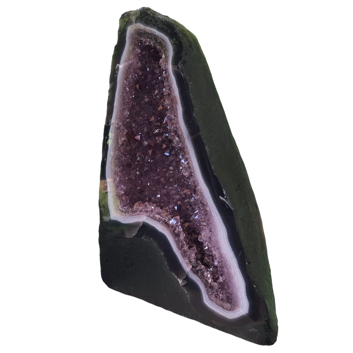 Amethyst Druse mit prächtigen Achatrand I 4,90 KG I 20x10x26cm I Blickfang I Unikat 1479 I Brasilien