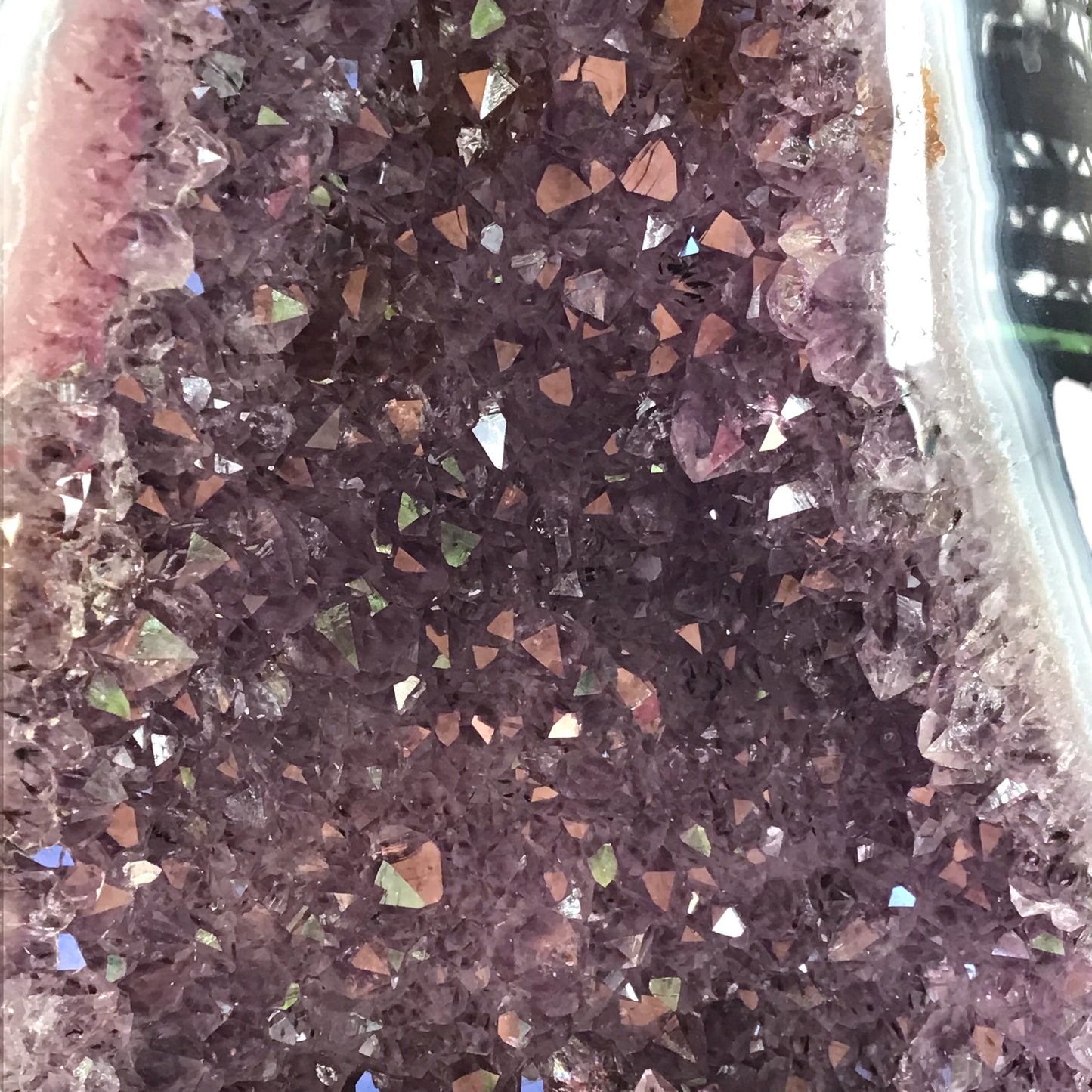 Amethyst Druse mit prächtigen Achatrand I 4,90 KG I 20x10x26cm I Blickfang I Unikat 1479 I Brasilien