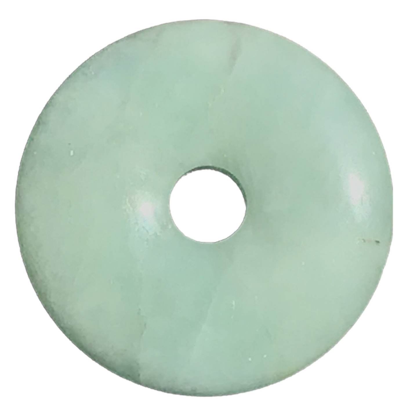 Premium Edelstein-Donut Aquamarin blau optional als Kette mit versilberter oder vergoldeter Spirale und Wildlederband