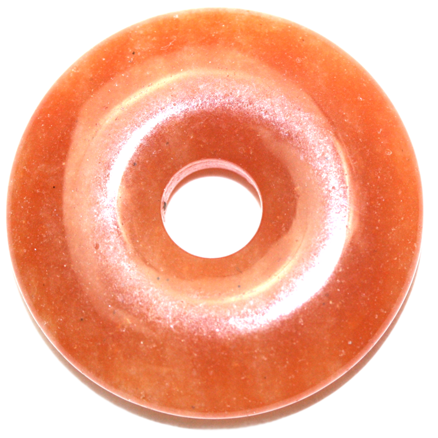 Premium Edelstein-Donut Aventurin rot optional als Kette mit versilberter oder vergoldeter Spirale und Wildlederband