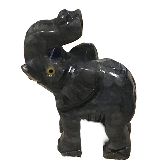 Steinfixx® - Speckstein Figur Elefant Taru | Schnitzerei | Sammelfigur | geschliffen und poliert | 37x35 mm | Handarbeit